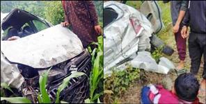 image: Car fell into ditch in Pithoragarh