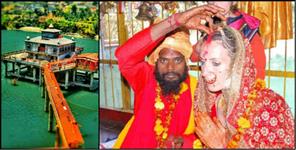 image: Baba barfani das came to the hut with an Australian wife