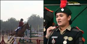 image: Swarnika won gold medal in NCC equestrian competition