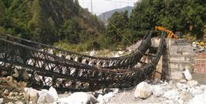 Under construction valley bridge of Ratgaon damaged