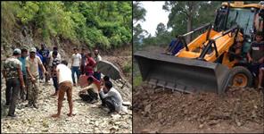 image: Youth in Pauri Garhwal made road to village