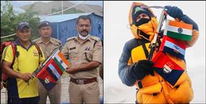 image: SDRF Jawan Rajendra Nath conquers Mount Elbrus