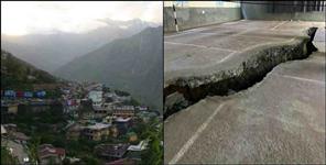 image: deep crack scene in joshimath