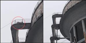 image: Woman climbed on water tank in Haridwar