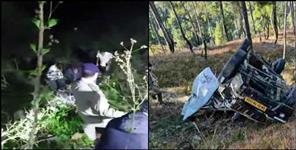 image: Car fell into deep ditch in Nainital