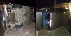image: cabinet minister Bishan Singh Chufal squad car overturned