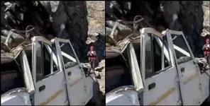 image: Boulders fell on election officers car in Uttarkashi