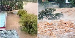 image: Heavy Rains in Chamoli Flood Like Condition in Tharali Pindar River