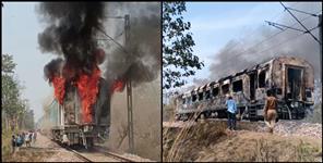 image: Delhi dehradun janshatabdi caught fire