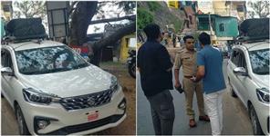 image: UP Police DSP Fined For Driving Without A Number Plate And Blue Lights