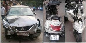 image: Car hit 5 people in Dehradun