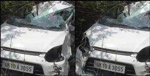image: Car falls in Uttarkashi moat