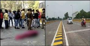 image: Bike rider fell down from flyover on Dehradun Haridwar Highway