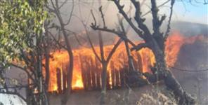 image: 3 houses burnt to ashes due to fierce fire