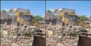 image: Bulldozer action against illegal construction in Bhagwanpur Roorkee