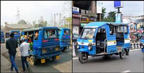 image: Police action against city buses Vikram in Dehradun