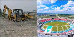 image: Sports ground being ready in doiwala dehradun