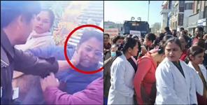 image: Unemployed nurses march to the CM residence