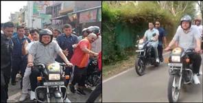 image: CM Pushkar Singh Dhami came out on a bike to drink tea in Tanakpur