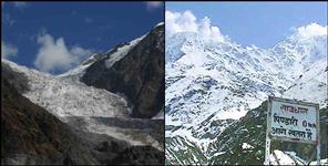 image: Snow melting continuously in Pindari Glacier of Uttarakhand
