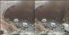 image: fire in Rishikesh Karanprayag rail line tunnel