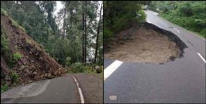 image: Road block between haldwani and nainital