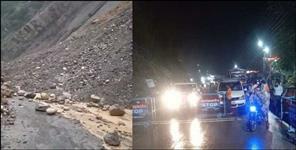 image: badrinath highway closed due to landslide and debris