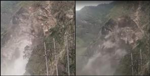 image: landslide on the road in chamoli