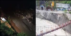 image: Bridge damaged at Chamoli