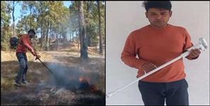 image: Ravi Tamta of Almora Dhaula Devi block made a fire extinguisher