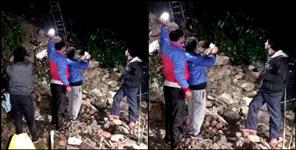 image: Two houses damaged due to heavy landslide in mussoorie