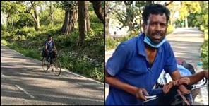 image: betalghat bagirath came from rajasthan to uttarakhand by cycle
