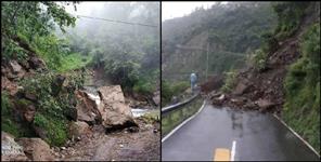 image: Roads blocked in Uttarakhand due to rain