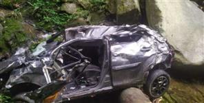 image: Car fell into a ditch in Pithoragarh