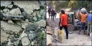 image: Construction of CC Road in Pauri Garhwal