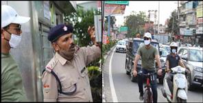 image: Dehradun traffic director mukhtar mohsin in cycle