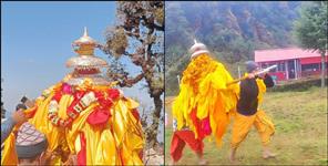 image: Baba Tungnath Dev Doli makes way through Forest Dept Tents