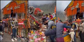 image: Pet dog touches Nandi idol in Kedarnath