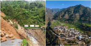 image: 31 families of the village left their homes due to landslide