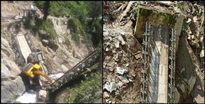 image: Bridge connecting China border in Pithoragarh broken