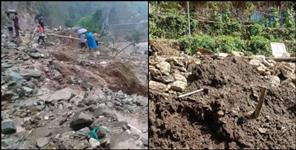 image: Cloud burst in Khailoni village of Chamoli
