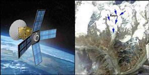 image: Satellite will view of glaciers  avalanches in Uttarakhand