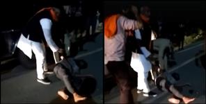 image: Education Minister Arvind Pandey rescues the injured