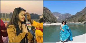 image: Actress Shubhangi Atre in Rishikesh