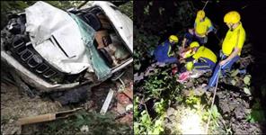 image: Car fell into ditch on Nainital Kaladhungi road
