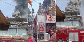Massive fire breaks out at a showroom in Paltan Bazar