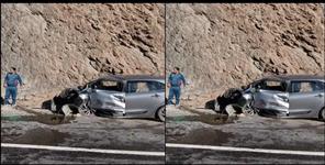 image: Car collided with mountain on Rishikesh Badrinath Highway