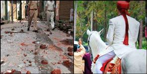 image: Stone throwing on groom car after dispute in barat
