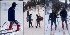 image: Youth are skiing in dayara bugyal of uttarkashi