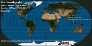 image: earthquack of 4.3 43km NNW of Joshimath Uttarakhand